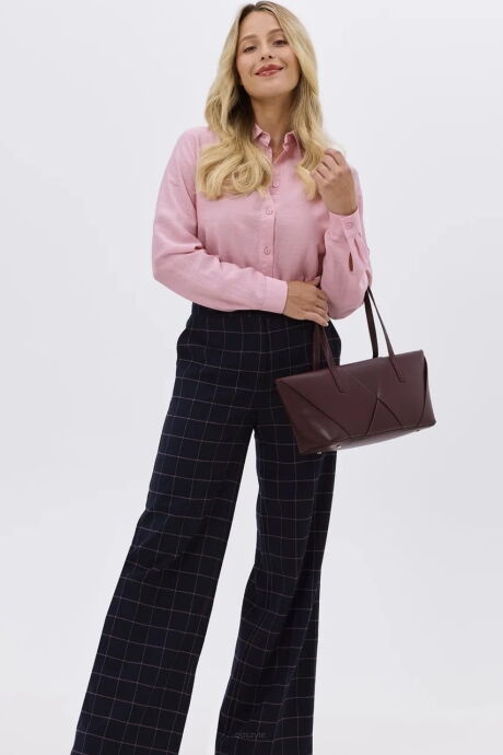 Koszula damska z długim rękawem w kolorze pudrowego różu