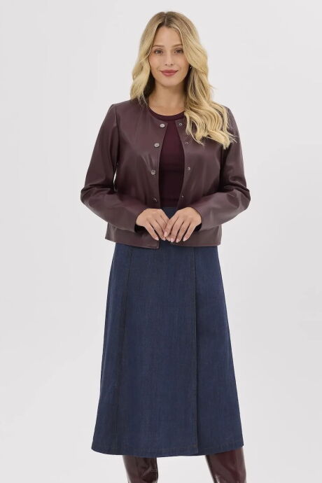 Granatowa spódnica midi z denimu