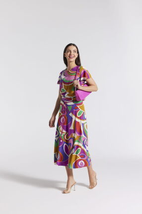 Kolorowa spódnica w abstrakcyjne wzory