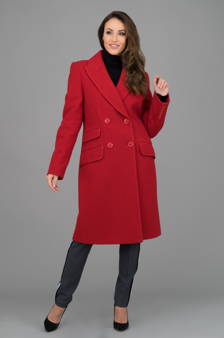 Czerwony płaszcz wełniany Emilia 