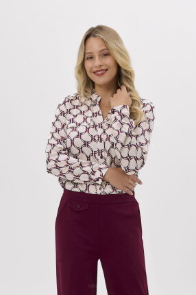 Koszula damska z geometrycznym wzorem w okręgi