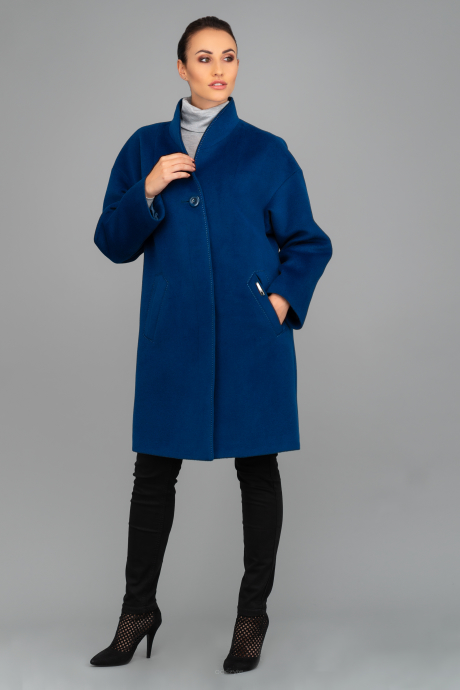 Niebieski płaszcz wełniany Małgorzata