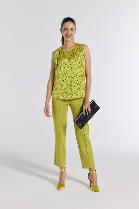 Eleganckie spodnie w limonkowym kolorze